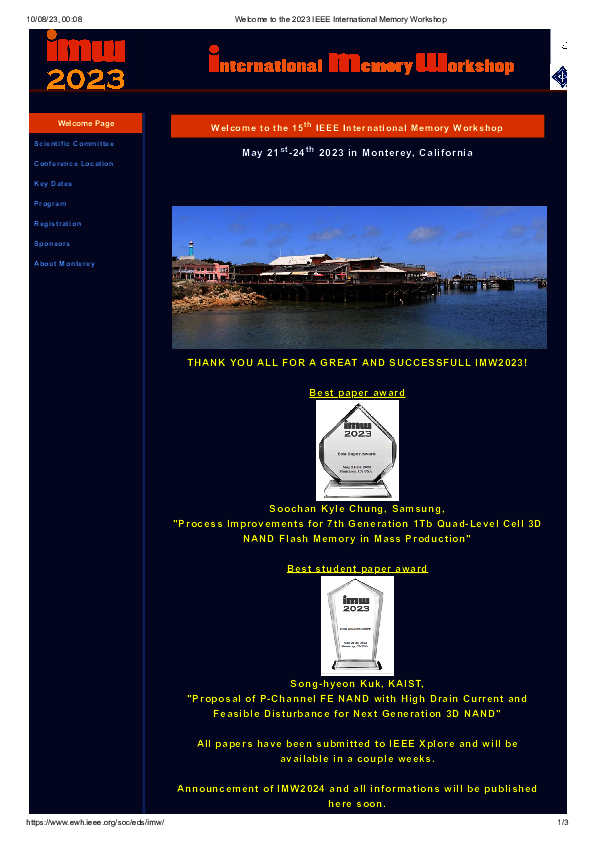 Tutorial Presentation at the 15th International Memory May
